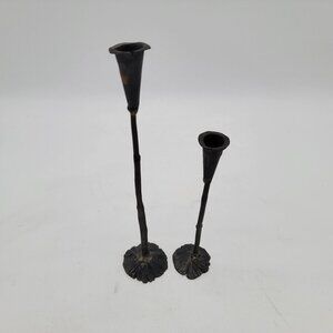 Mid Century Style Brutalist Candle Holders Pair